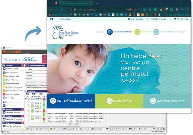 Accueil site web et appllication